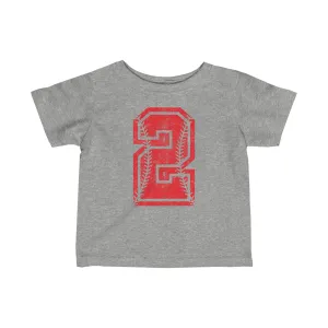 PERSONALIZED - Braves Baseball Number Infant Fine Jersey Tee