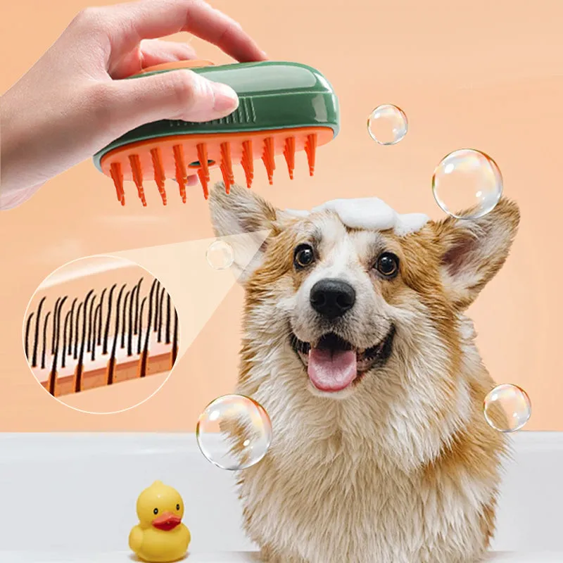 Pet Bathing Brush with Spray for Dog & Cat