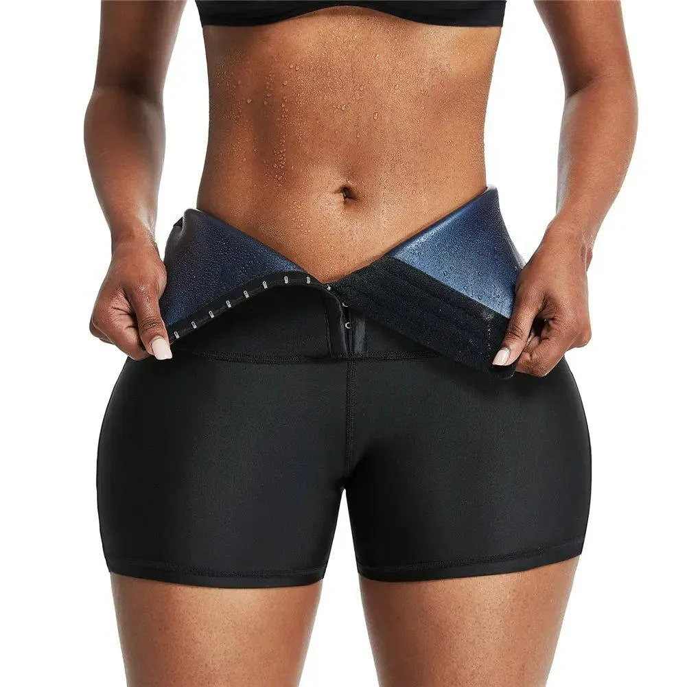 Phoebe Thermo Sauna Compressing Short Leggings With Hooks