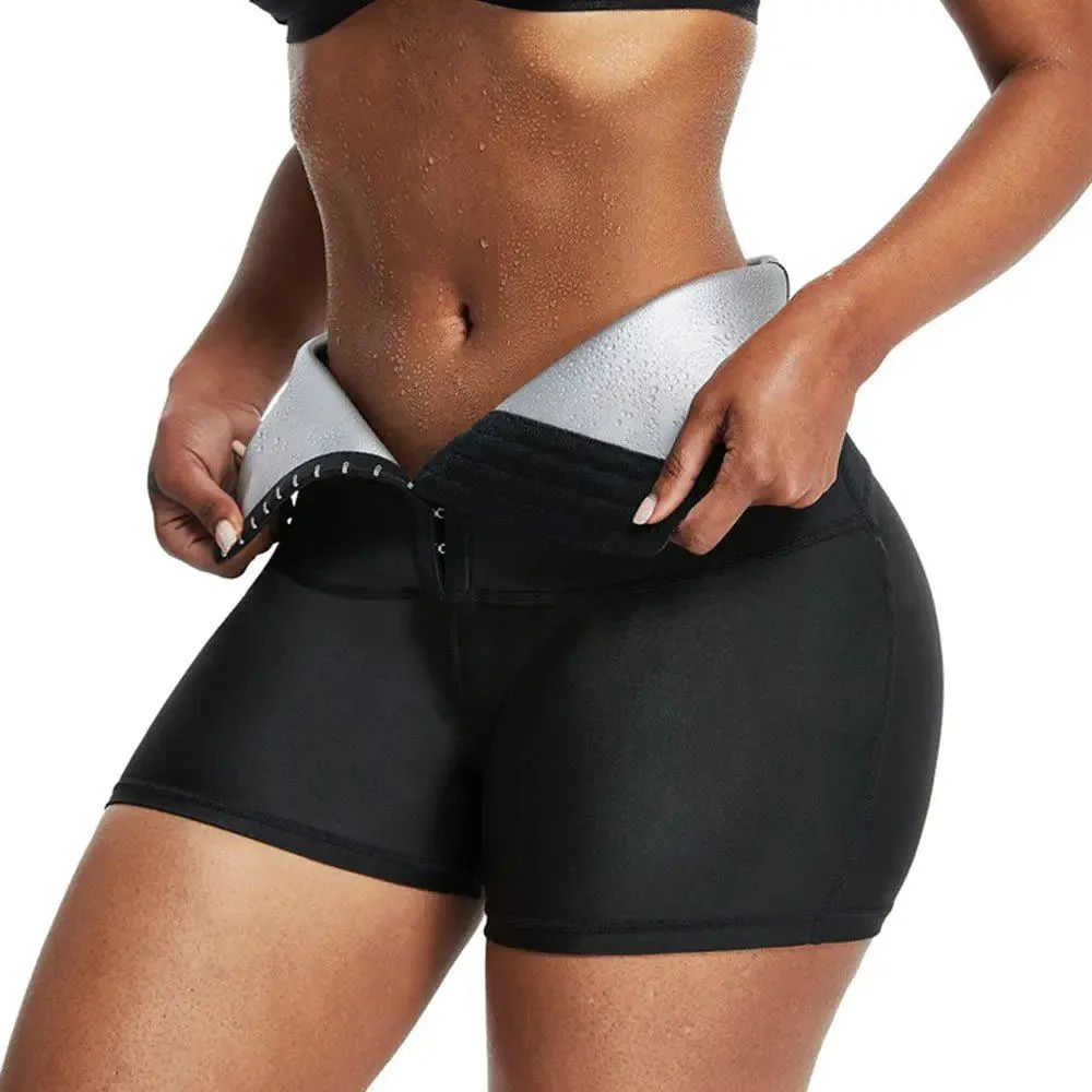 Phoebe Thermo Sauna Compressing Short Leggings With Hooks