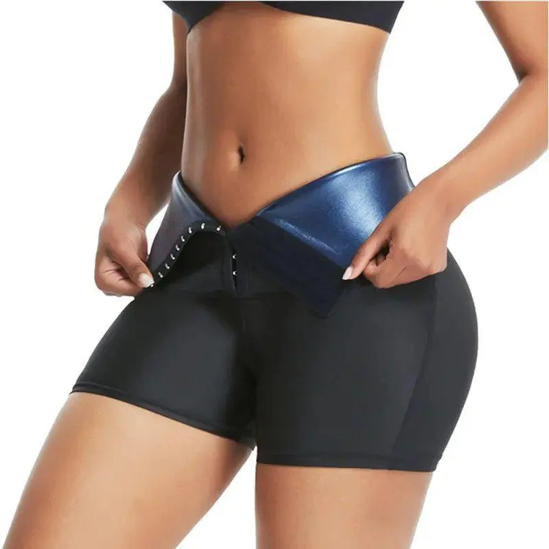 Phoebe Thermo Sauna Compressing Short Leggings With Hooks