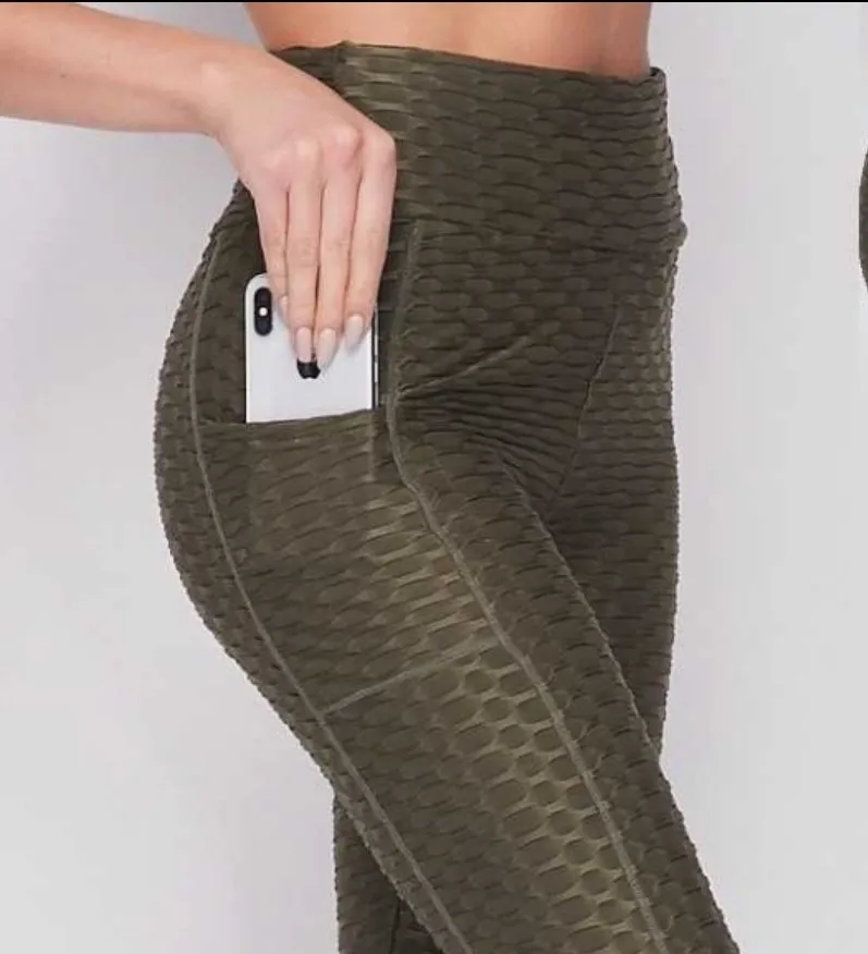 Plus Honeycomb Leggings w/ Pockets