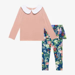 Posh Peanut Carmen L/S Peterpan Collar T-Shirt & Skirted Legging Set