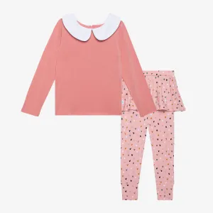 Posh Peanut Cassidy L/S Peterpan Collar T-Shirt & Skirted Legging Set