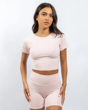 Power Crop Tee - Rosy Cloud