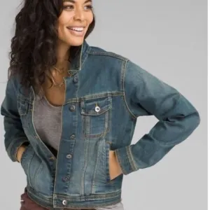 Prana Organic Cotton Abbot Blue Jean Jacket Size Medium NWT