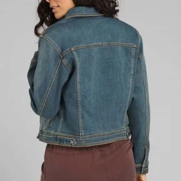 Prana Organic Cotton Abbot Blue Jean Jacket Size Medium NWT