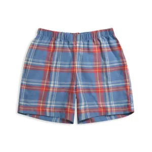 Printed Boy's Play Short -- Peri Plaid