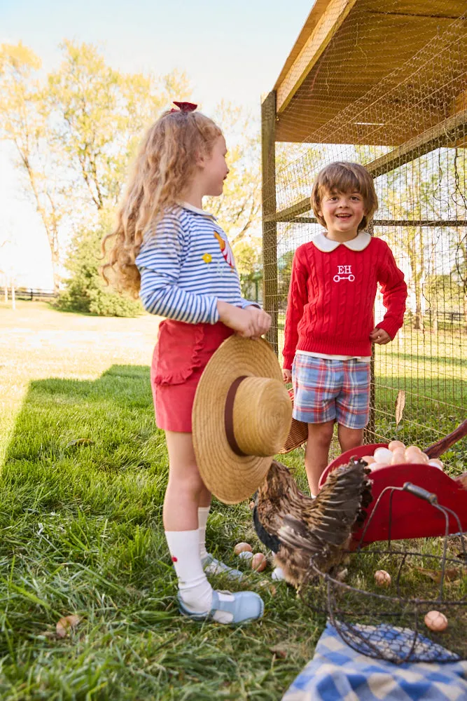 Printed Boy's Play Short -- Peri Plaid