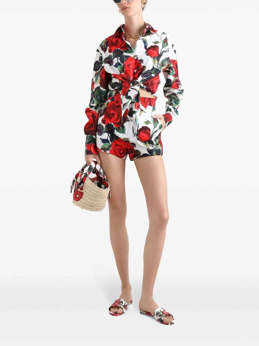 Printed cotton shorts