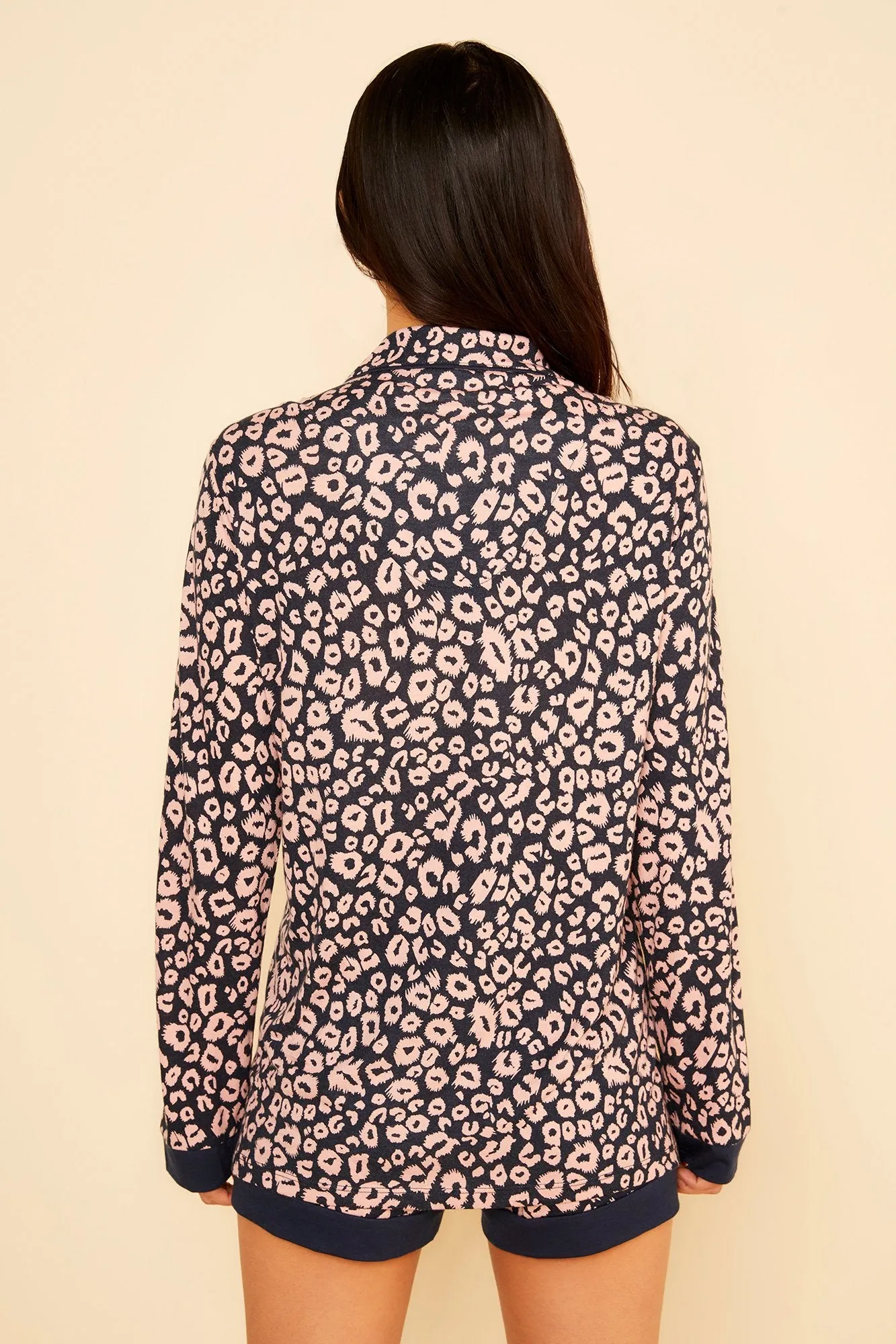 Printed Long Sleeve Top & Boxer Pajama Set