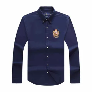 PRL Premium Cotton Long Sleeve Shirt With Bold Logo Design- NavyBlue