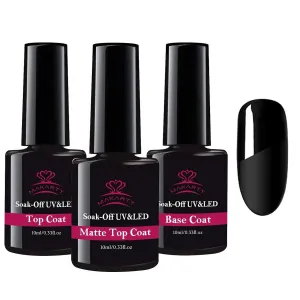Professional Grade Glossy, Matte & Base Coat Set