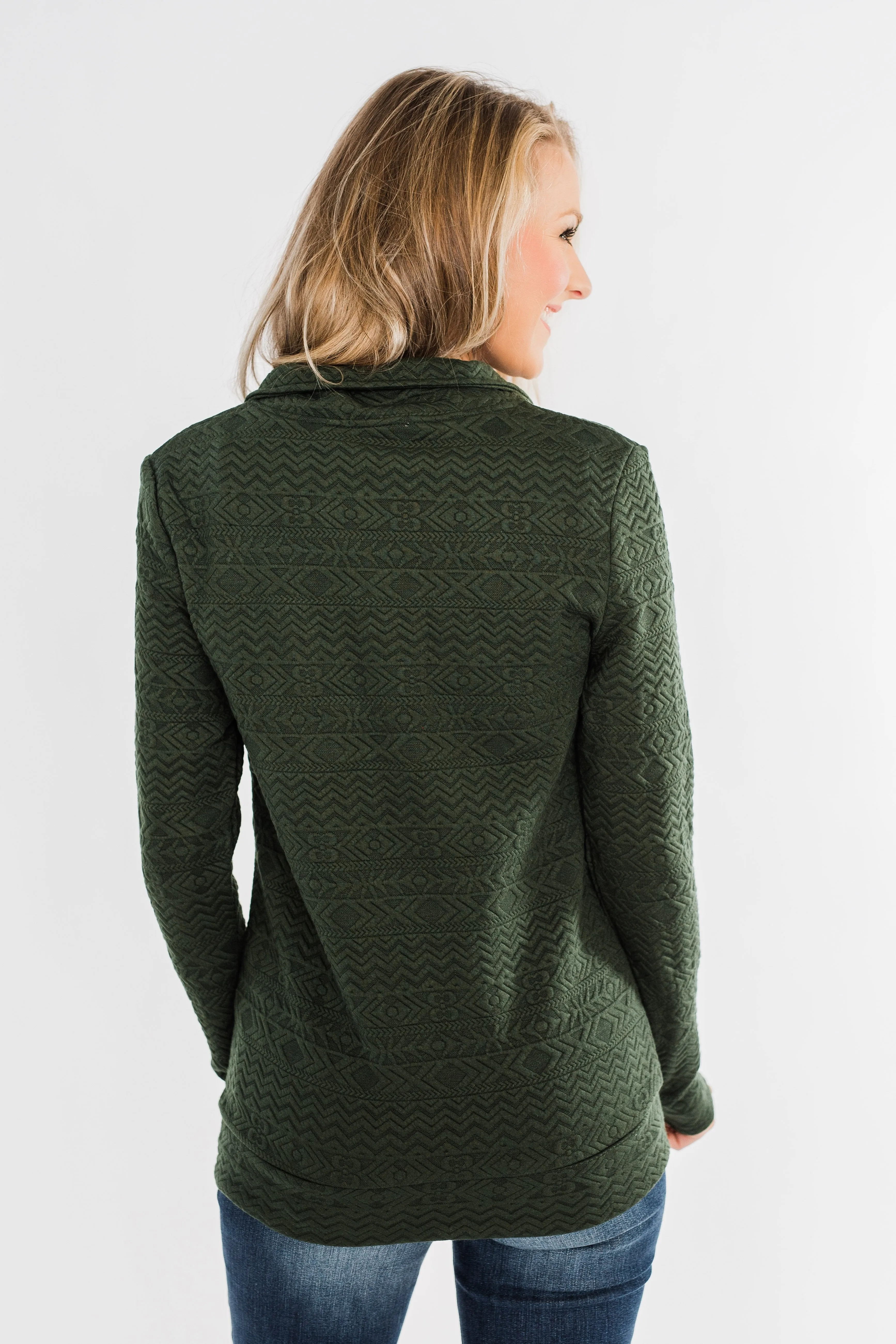 Pulse Exclusive Quarter Zip Pullover- Dark Olive