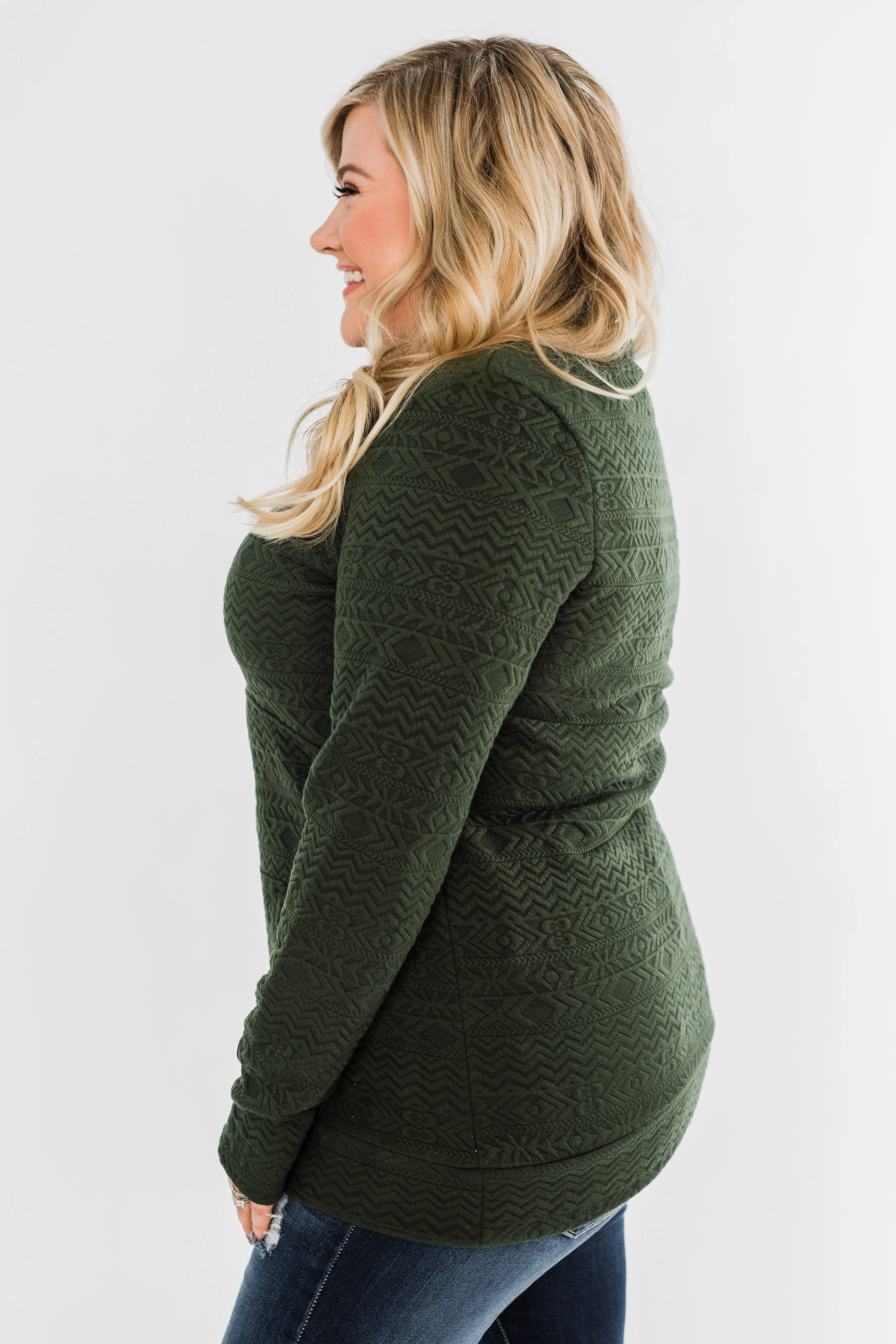 Pulse Exclusive Quarter Zip Pullover- Dark Olive