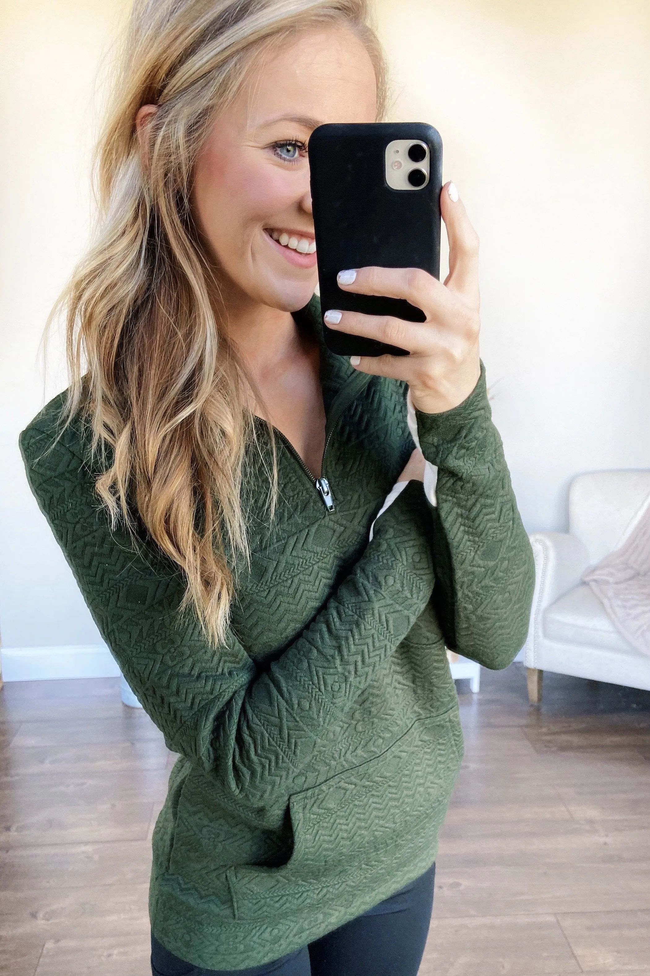 Pulse Exclusive Quarter Zip Pullover- Dark Olive