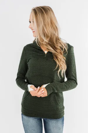 Pulse Exclusive Quarter Zip Pullover- Dark Olive