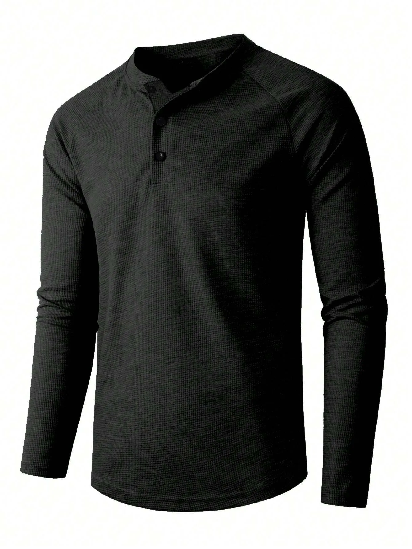 QA Men Button Front Raglan Sleeve Tee