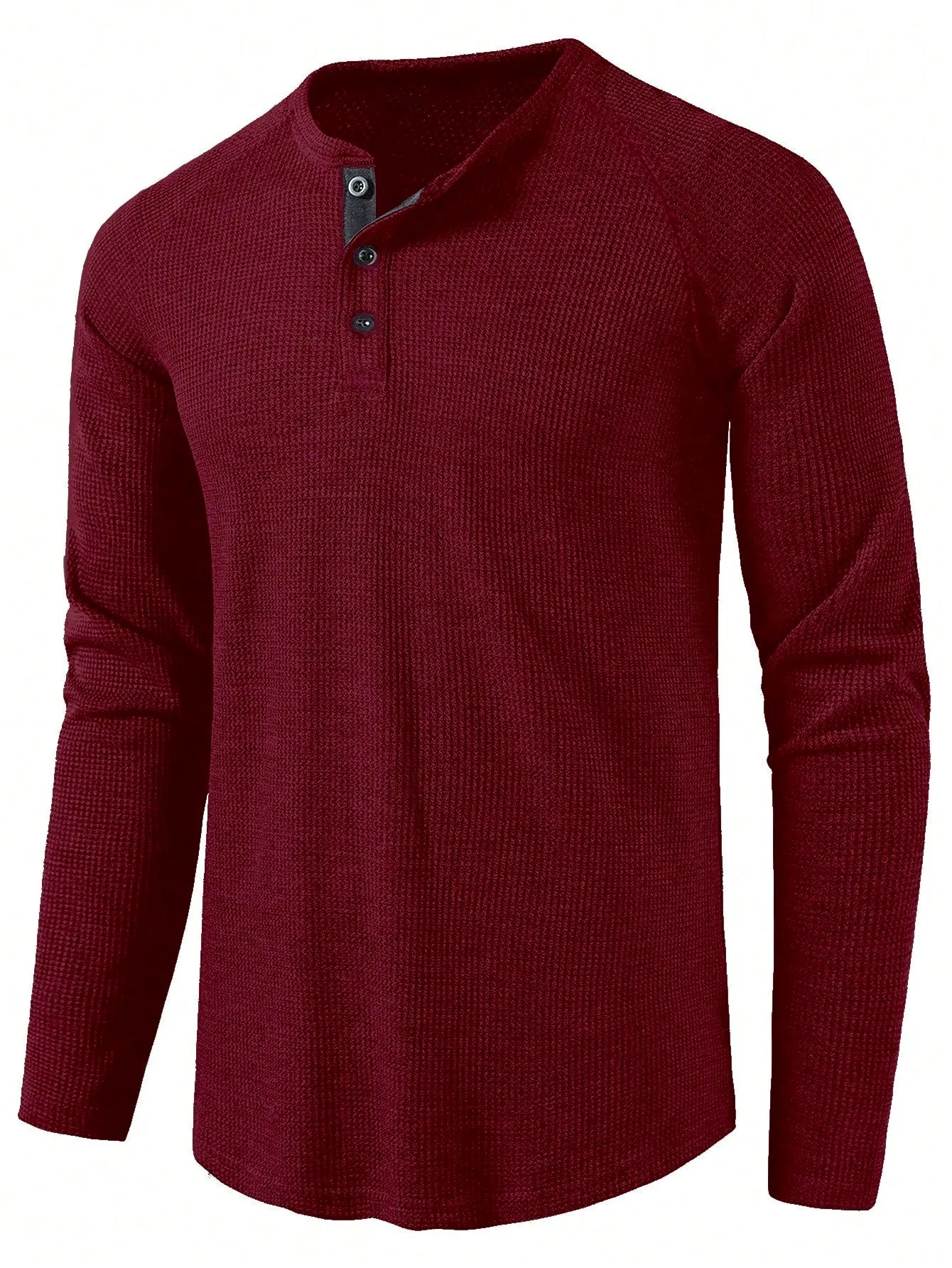 QA Men Button Front Raglan Sleeve Tee