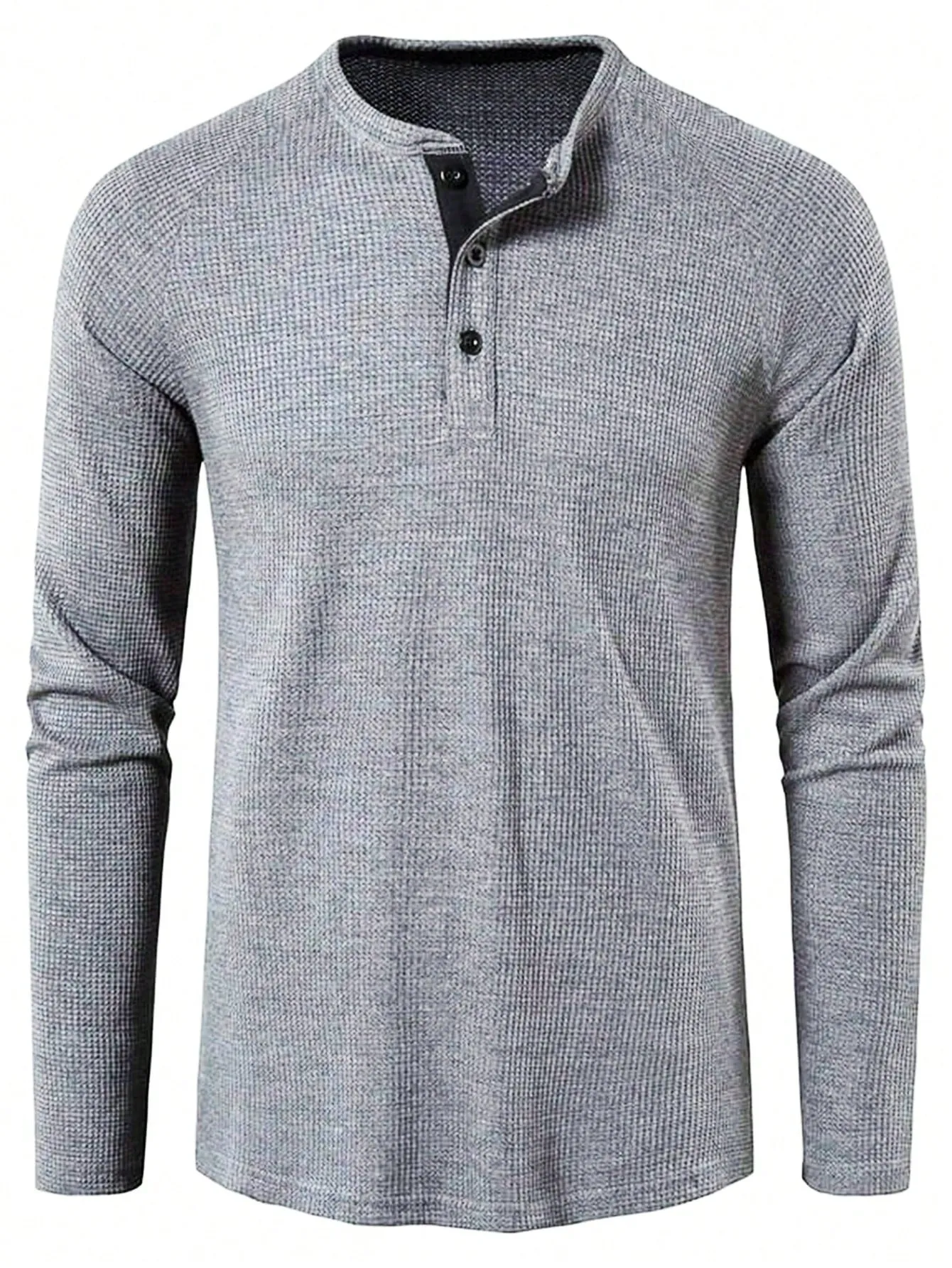 QA Men Button Front Raglan Sleeve Tee
