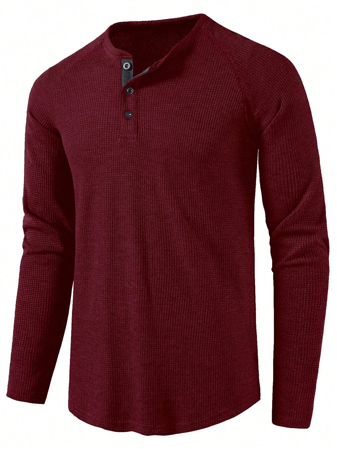 QA Men Button Front Raglan Sleeve Tee
