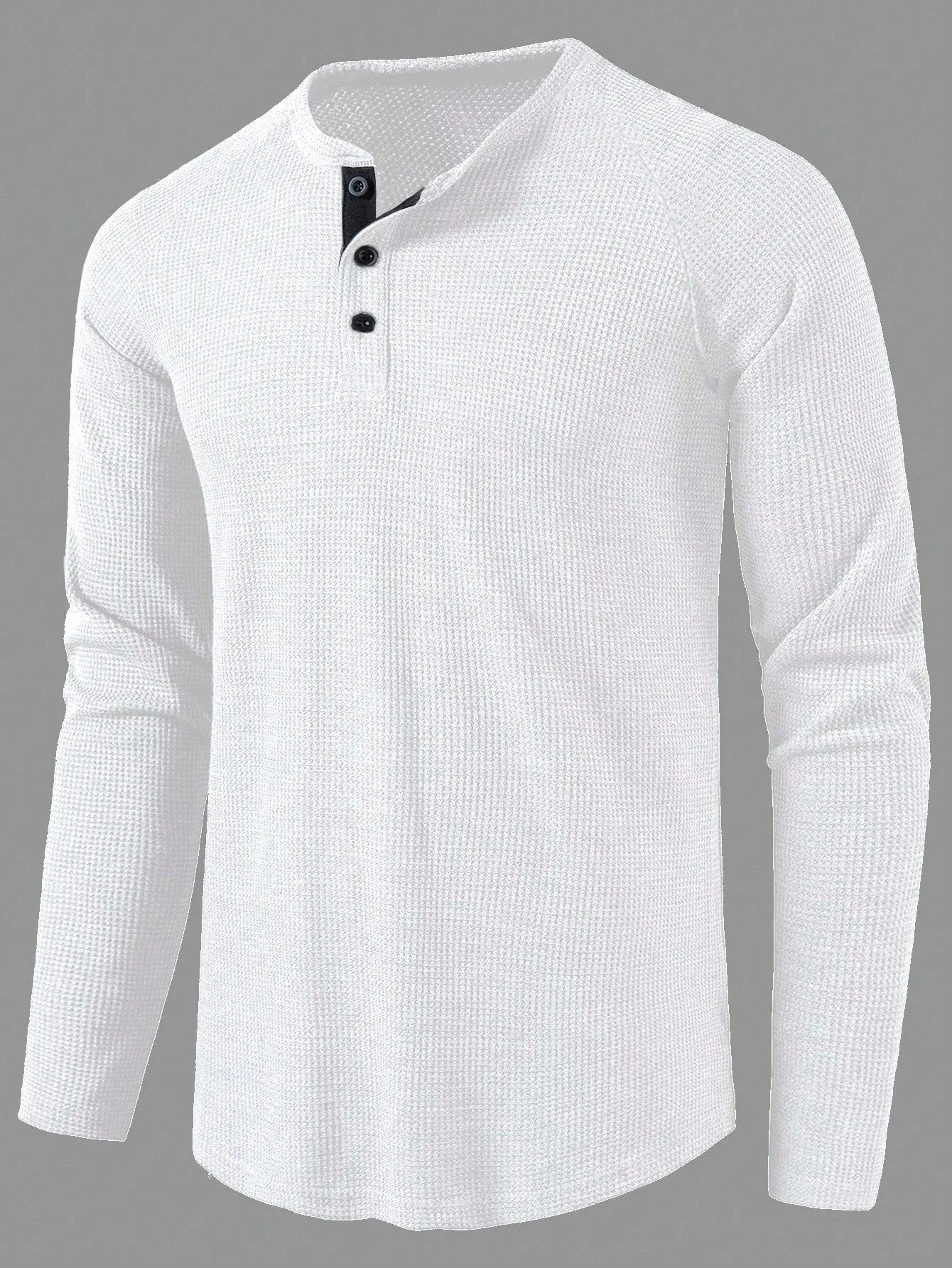 QA Men Button Front Raglan Sleeve Tee