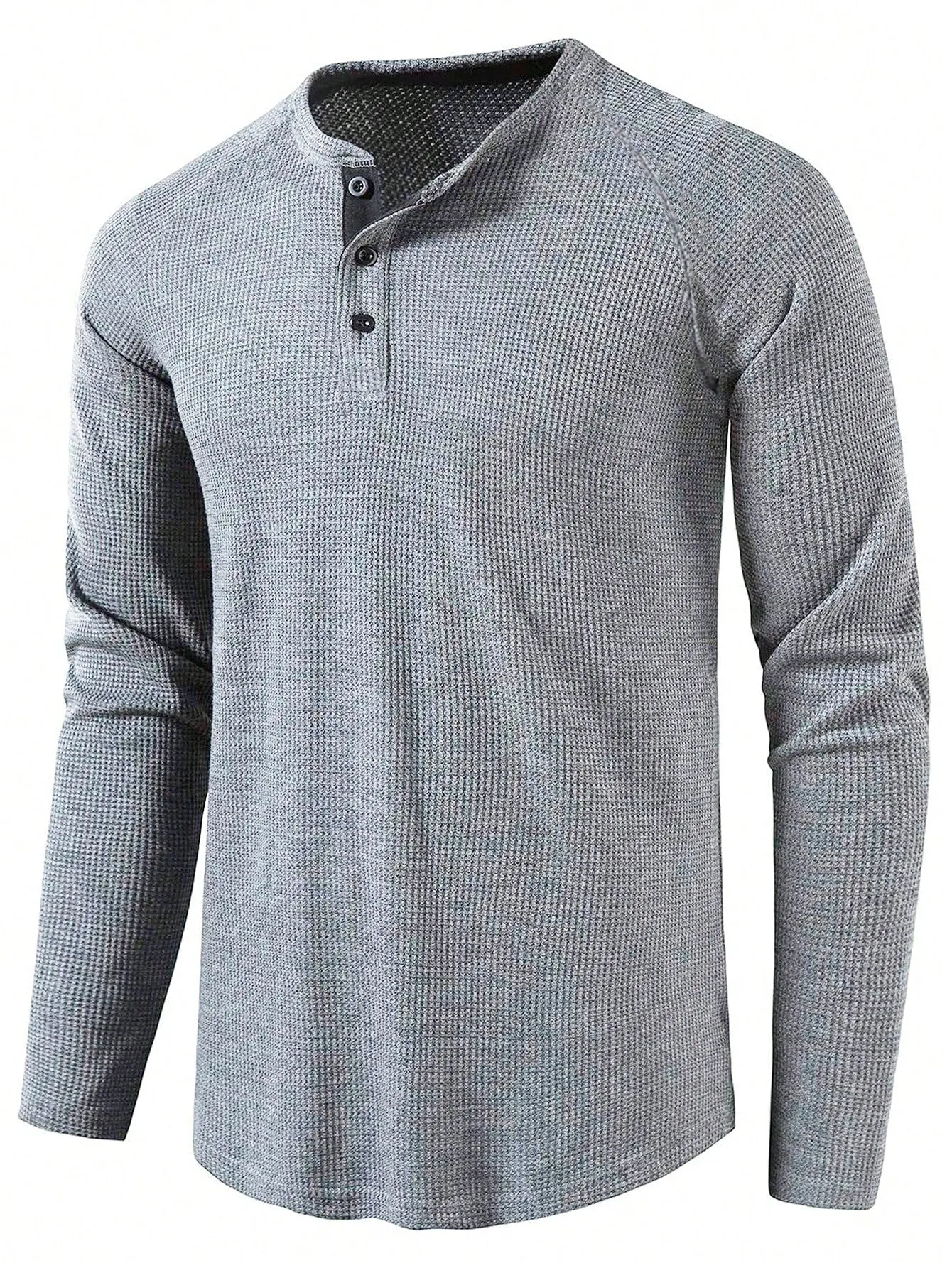 QA Men Button Front Raglan Sleeve Tee