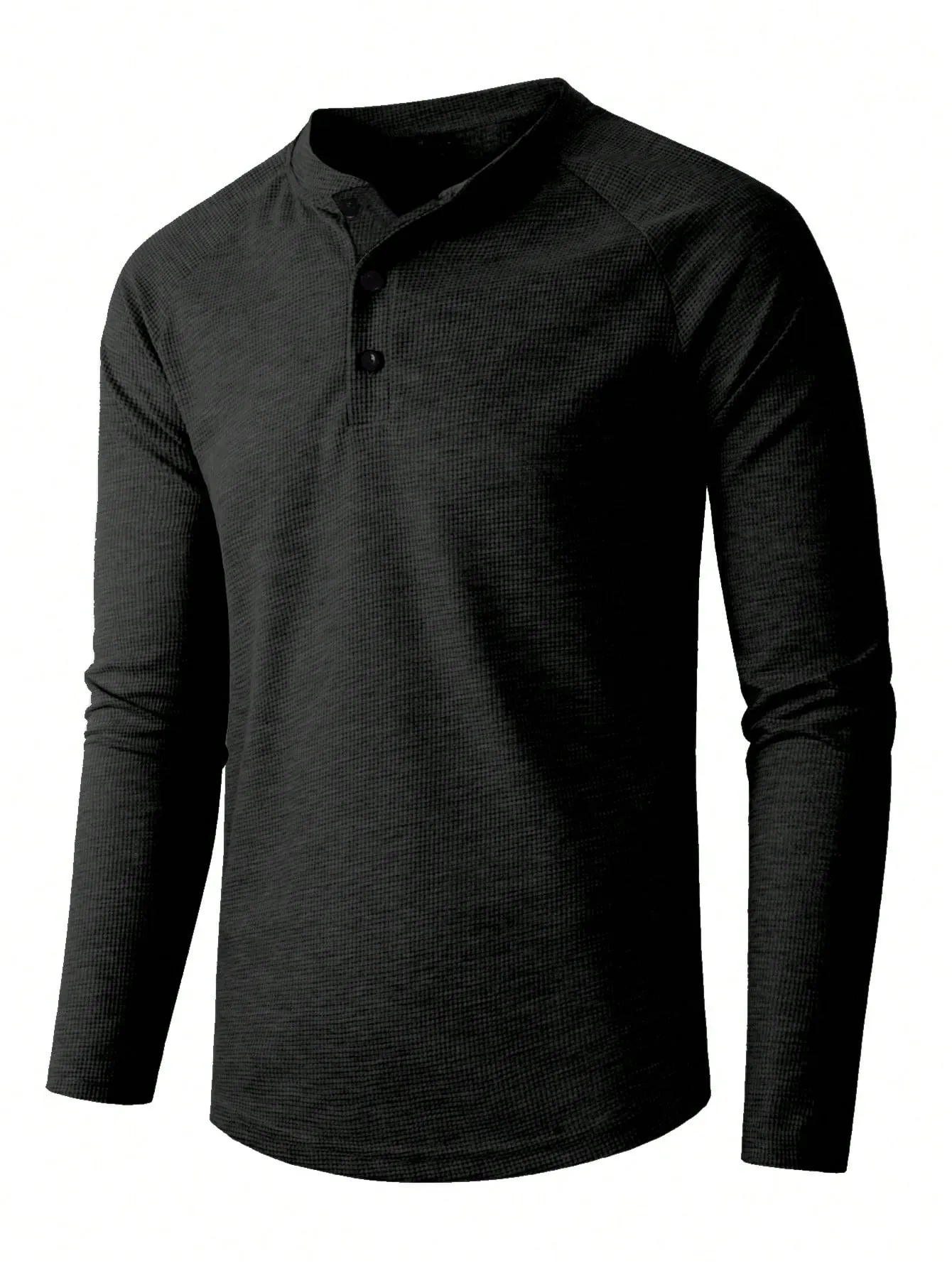 QA Men Button Front Raglan Sleeve Tee