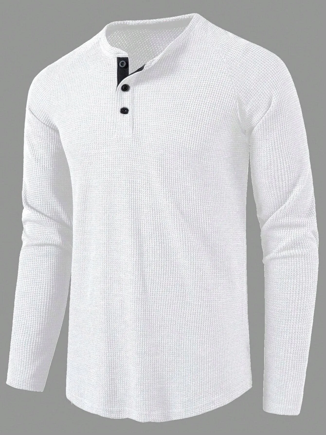 QA Men Button Front Raglan Sleeve Tee
