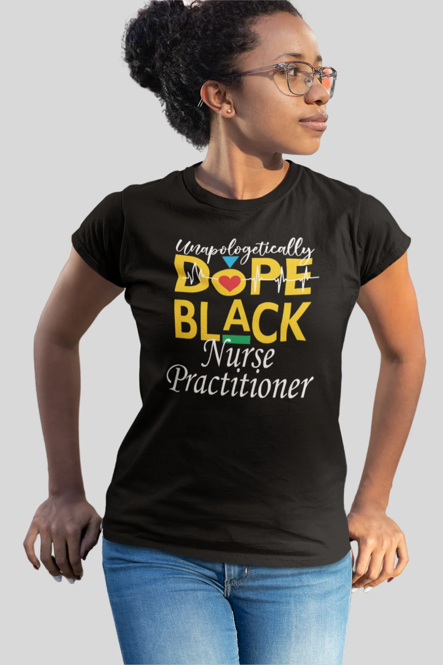 "Unapologetically Dope Black NP" Women's Fitted Tee