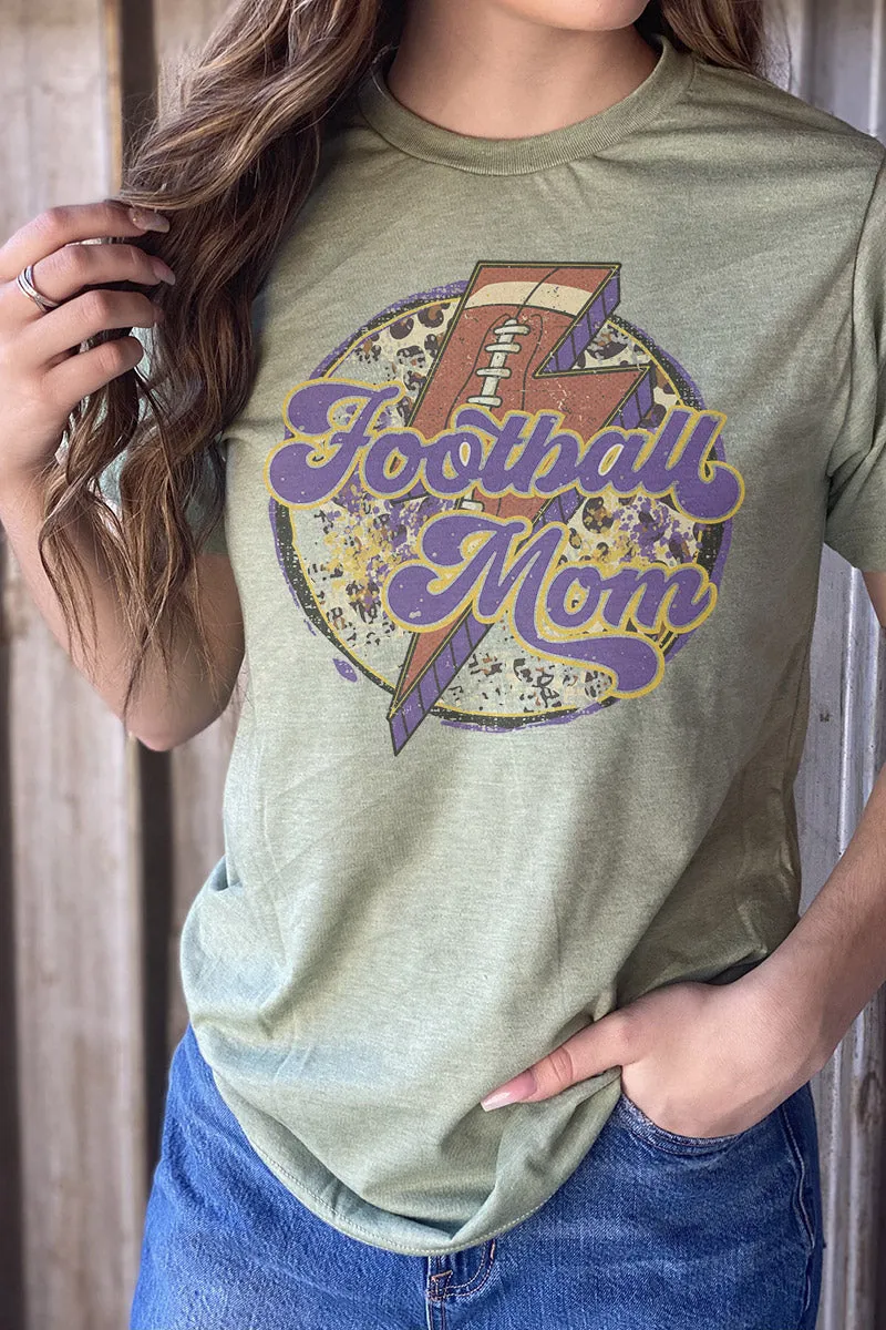 Rad Circle Football Mom Purple Unisex Poly-Rich Blend Tee