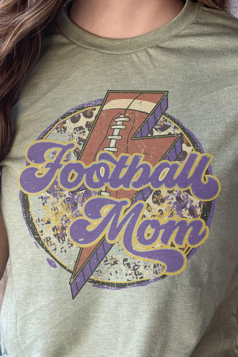 Rad Circle Football Mom Purple Unisex Poly-Rich Blend Tee