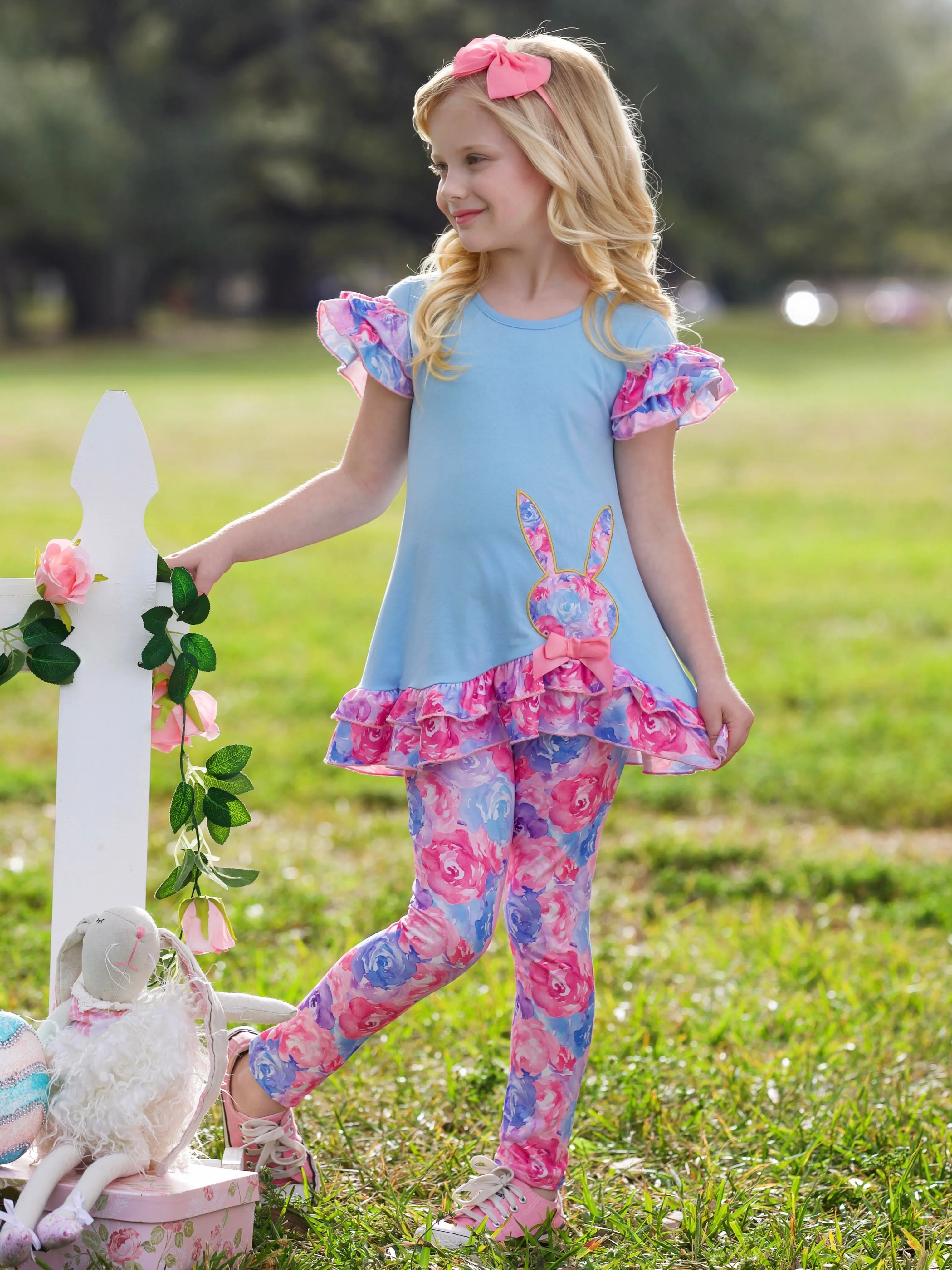 Radiant Roses Floral Bunny Legging Set