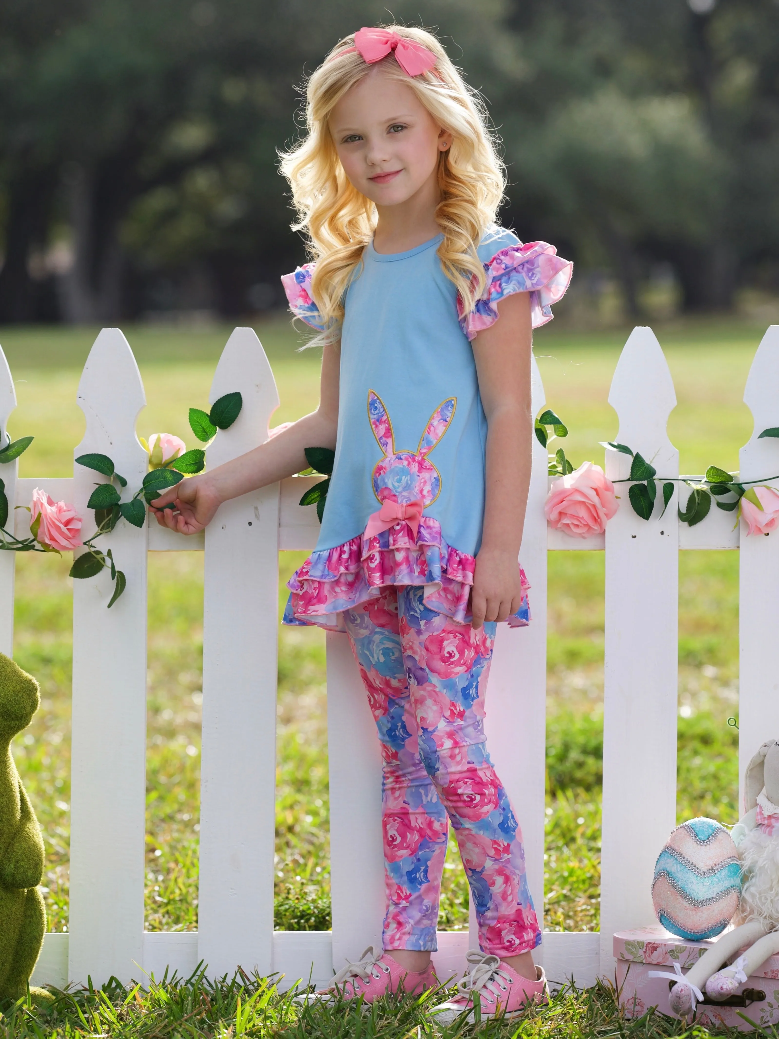 Radiant Roses Floral Bunny Legging Set
