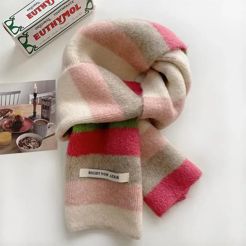 Rainbow Stripes Mohair Scarf