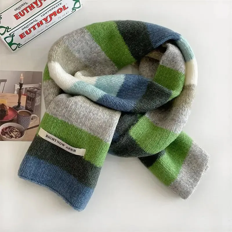 Rainbow Stripes Mohair Scarf