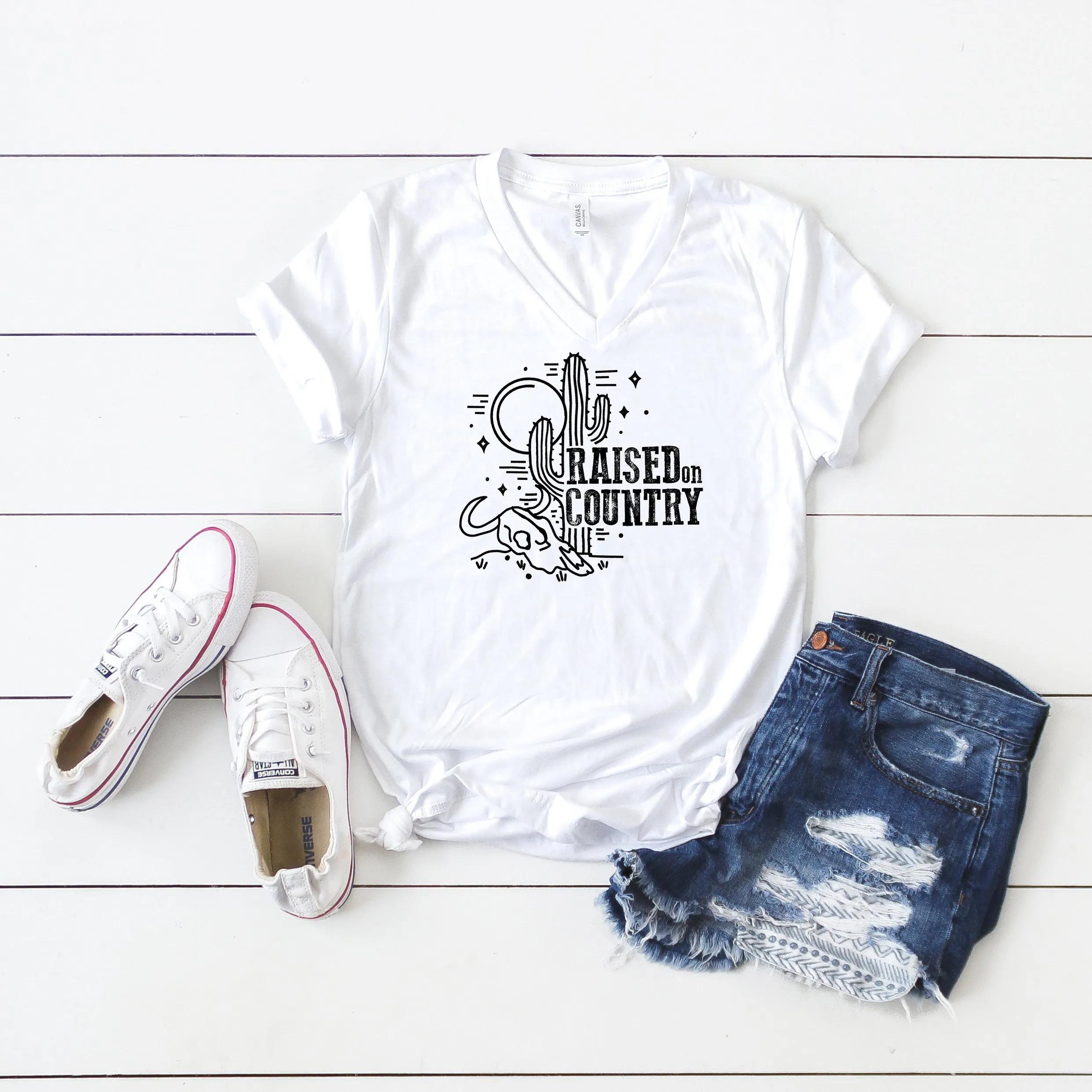 Raised On Country | Short Sleeve V-Neck