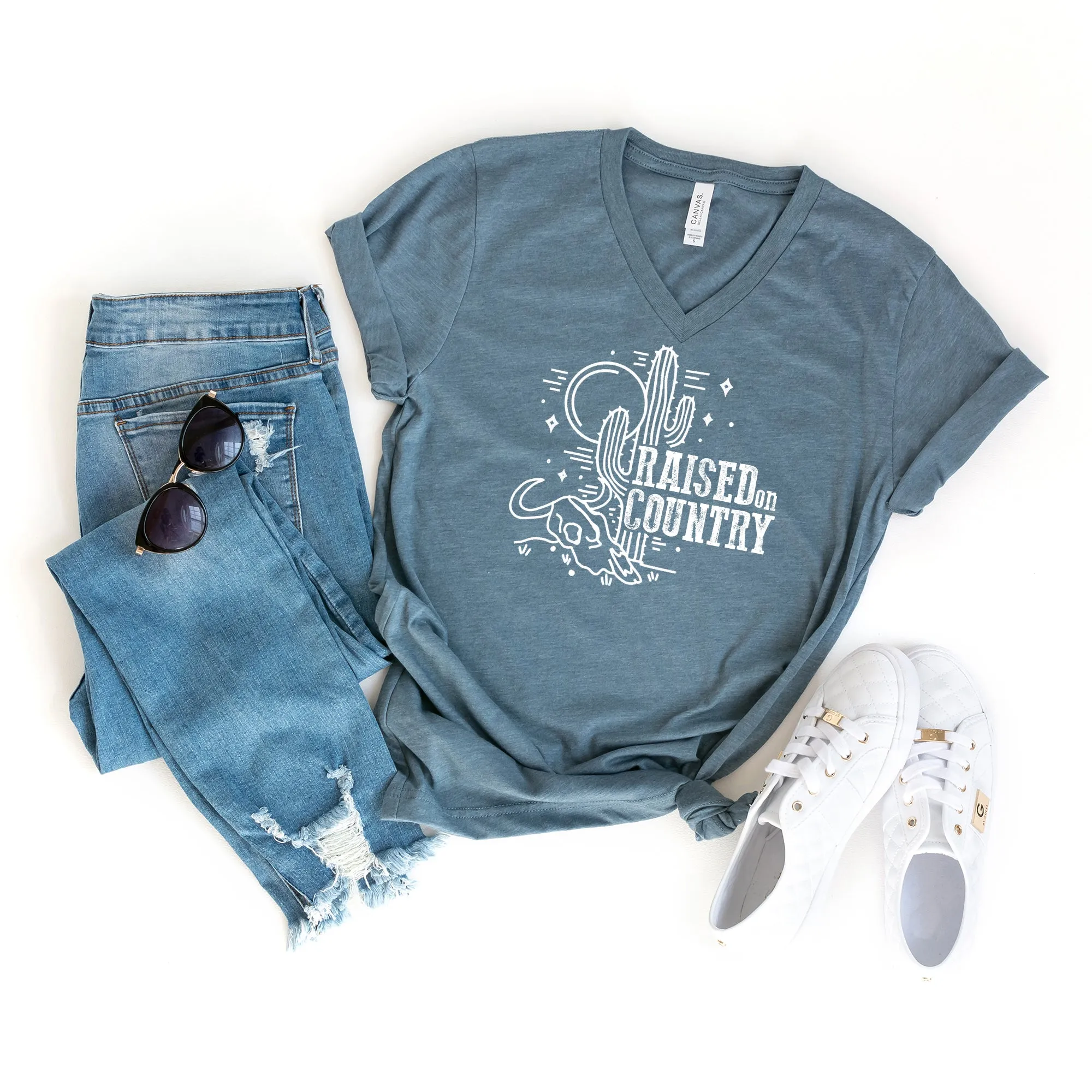 Raised On Country | Short Sleeve V-Neck