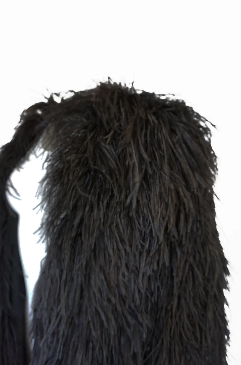 Rare c1970 Yves Saint Laurent Black Ostrich Feather Coat