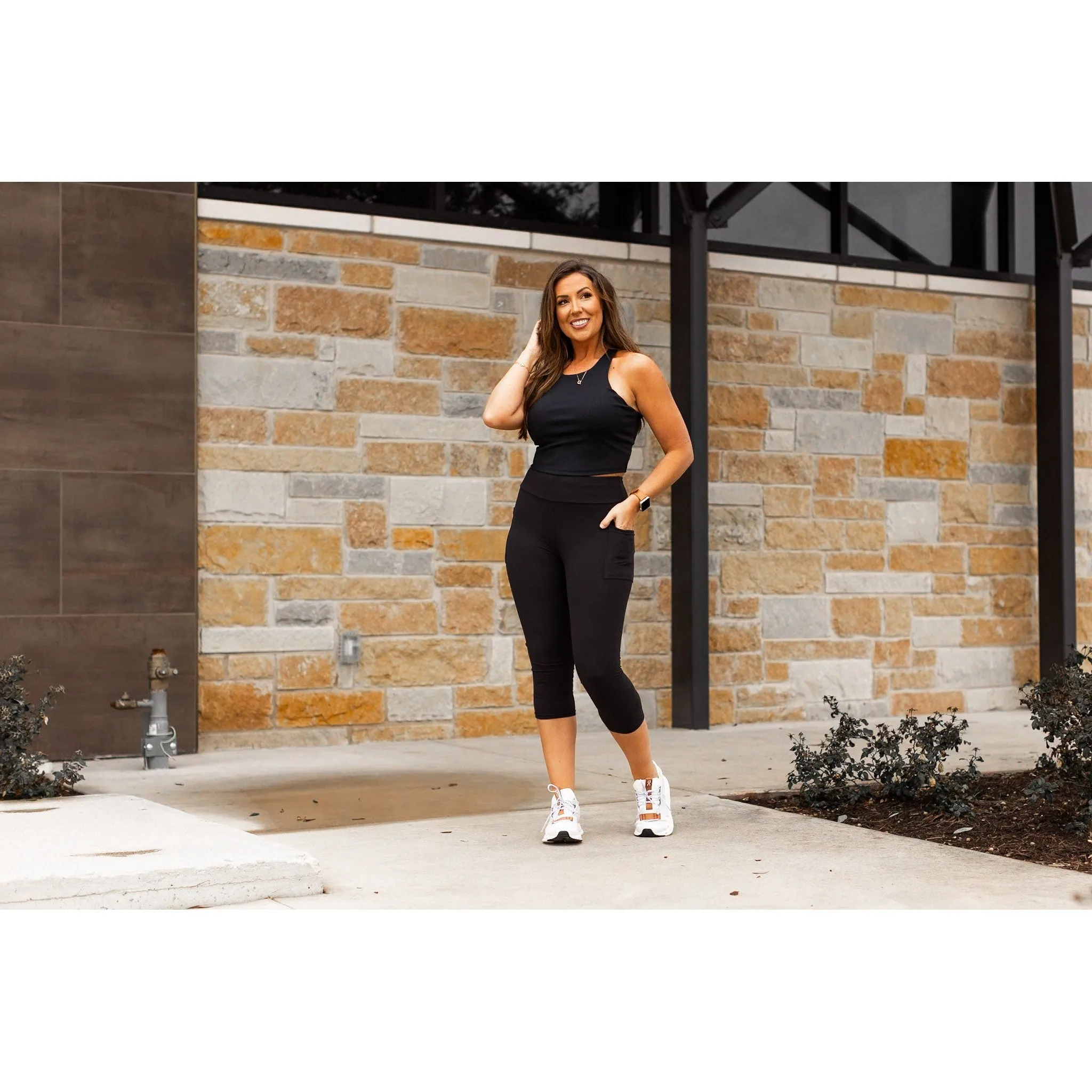 Ready to Ship | The Cassandra - Black CAPRI with POCKETS  - Luxe Leggings