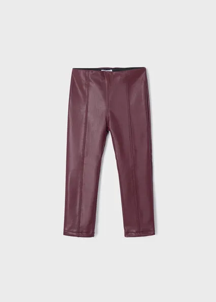 Red Faux Leather Leggings