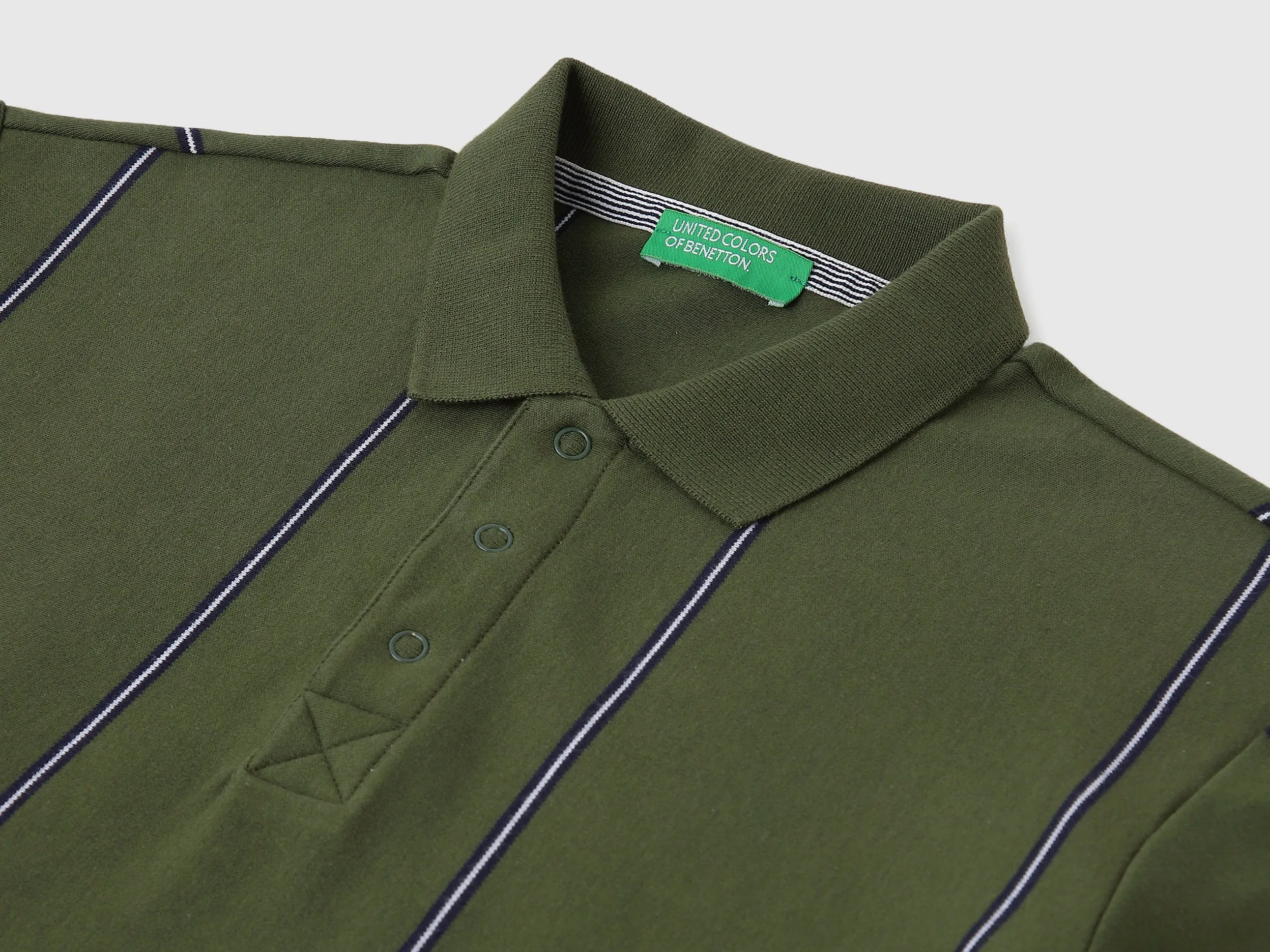 Regular Fit Polo Neck Striped T-shirts