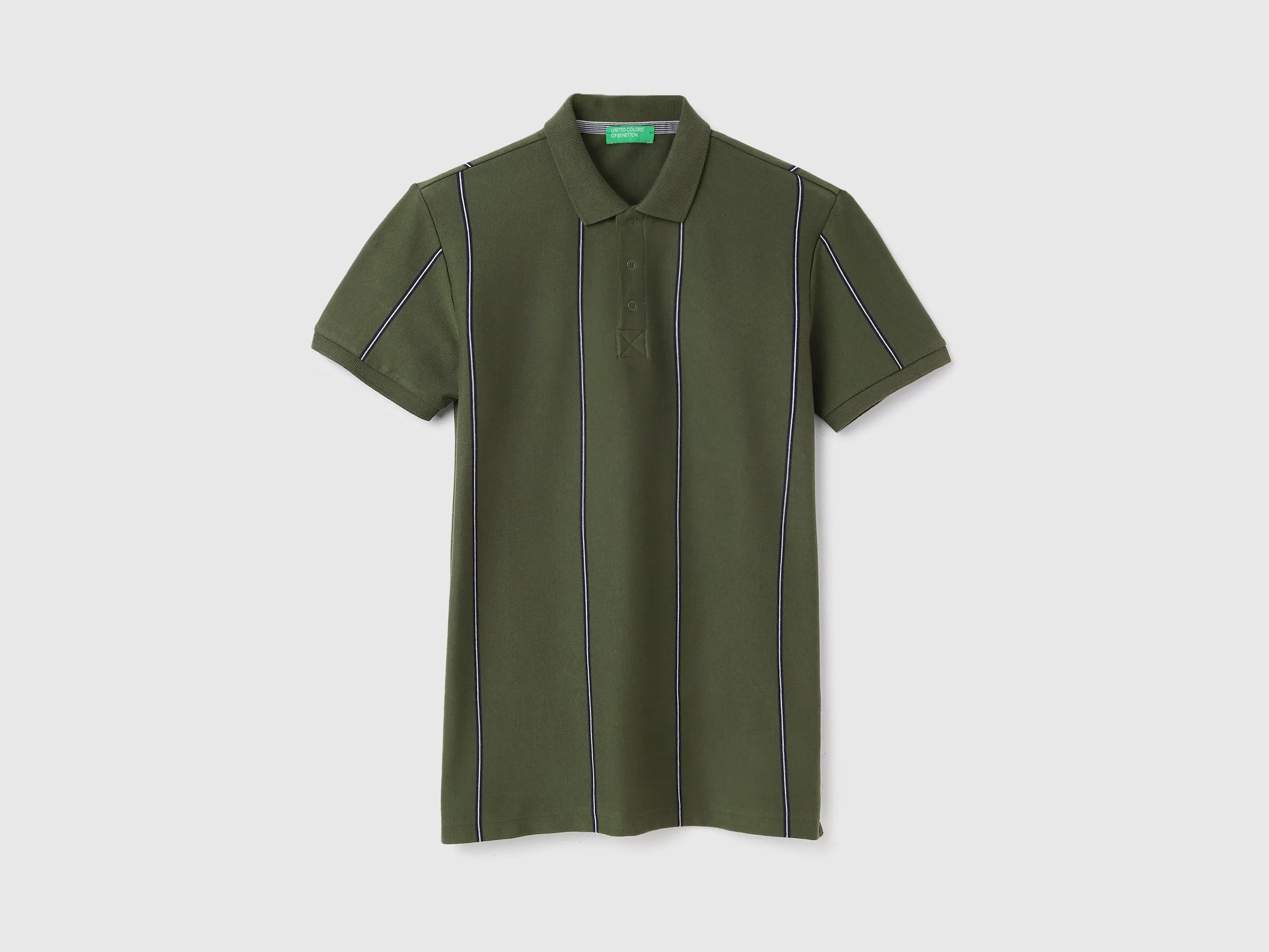 Regular Fit Polo Neck Striped T-shirts