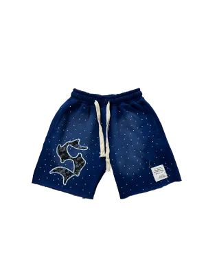 Rhinestone Shorts (Blue)