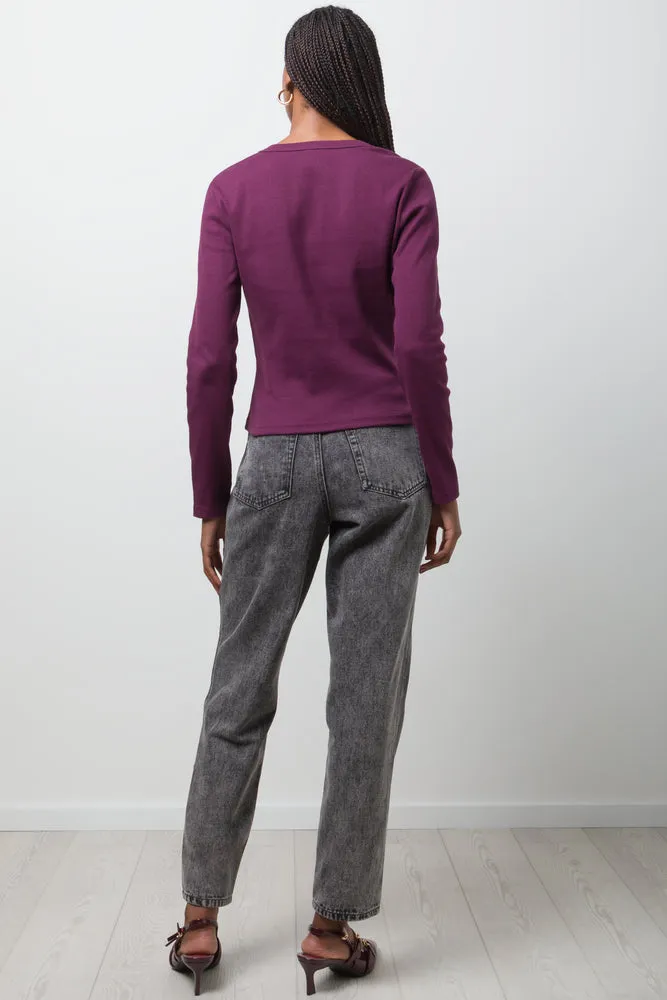 Rib T-Shirt Burgundy
