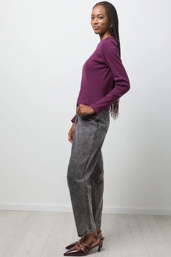 Rib T-Shirt Burgundy