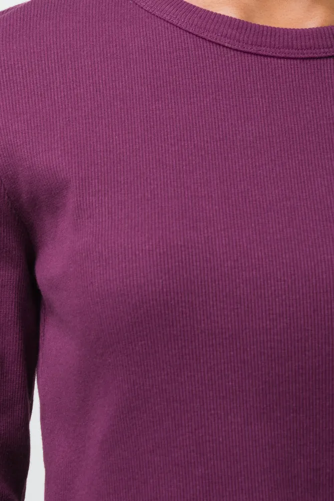 Rib T-Shirt Burgundy