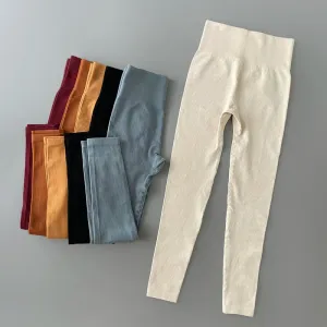 Ribbed High-Waisted Yoga Pants - Gym Leggings for Women