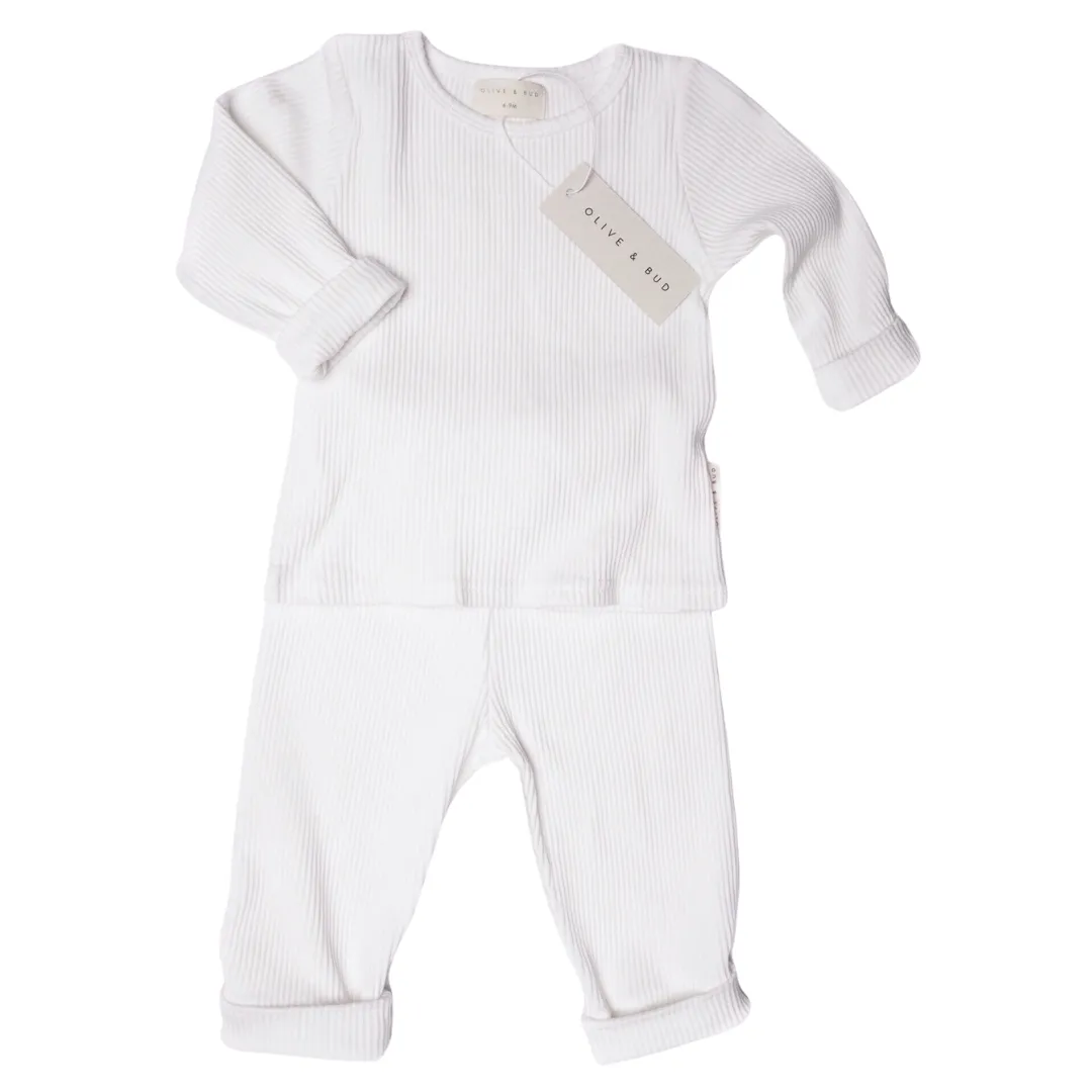 Ribbed Long Two-Piece Set - Oyster