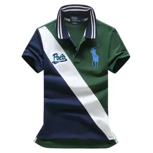 RL Custom Fitted Navy/Blue Short Sleeve Polo